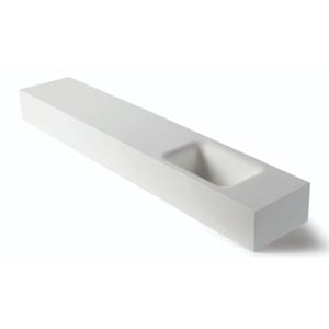 Fontein Luca Sanitair Lea 120x22x12 cm Solid Surface Rechts Zonder Kraangat Mat Wit Luca Sanitair
