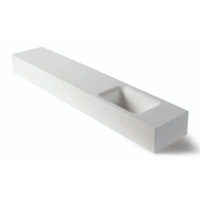 Fontein Luca Sanitair Lea 120x22x12 cm Solid Surface Rechts Zonder Kraangat Mat Wit Luca Sanitair