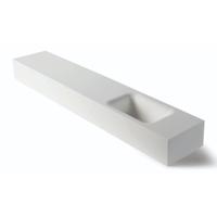 Fontein Luca Sanitair Lea 120x22x12 cm Solid Surface Rechts Zonder Kraangat Mat Wit Luca Sanitair