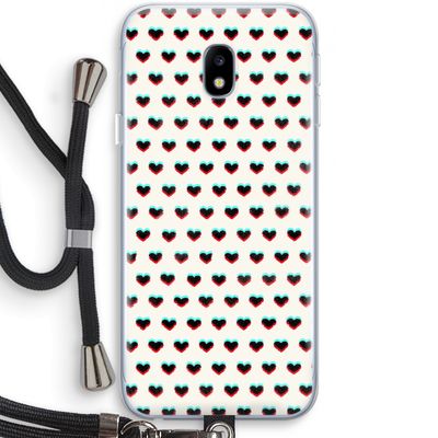 Hartjes: Samsung Galaxy J3 (2017) Transparant Hoesje met koord