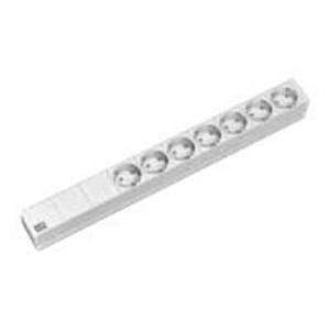 Bachmann 333.406 19 inch Stekkerdoos voor patchkast 1 HE Geaarde contactdoos Grijs-wit (RAL 7035)