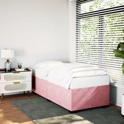 Bedframe fluweel roze 90x200 cm