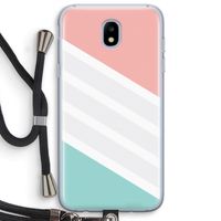 Strepen pastel: Samsung Galaxy J5 (2017) Transparant Hoesje met koord