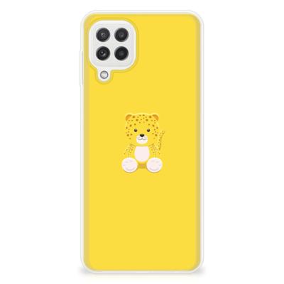 Samsung Galaxy A22 4G | M22 Telefoonhoesje met Naam Baby Leopard Samsung Galaxy A22 4G | M22 Telefoonhoesje met Naam Baby Leopard