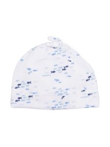 Emporio Armani Kids bonnet à motif poisson - Blanc