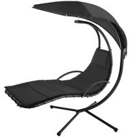 tectake® - Hangstoel Maja – met standaard – zwart – 404604