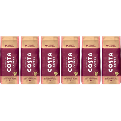 Costa Coffee Caffè Crema Velvet - koffiebonen - 6 x 1 kilo