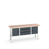 Bott Verso Verstelbare Werkbank | 2000x600x830-930mm | Multiplex | 2 Deuren | 3 Laden | RAL 7016 - 16923032.19 Bott Verso Verstelbare Werkbank | 2000x600x830-930mm | Multiplex | 2 Deuren | 3 Laden | RAL 7016 - 16923032.19
