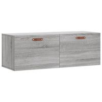 The Living Store Wandkast - - Afmetingen- 100 x 36.5 x 35 cm - Kleur- Grijs Sonoma Eiken - Materiaal- Bewerkt Hout