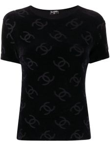 CHANEL Pre-Owned t-shirt à motif CC (1996) - Noir