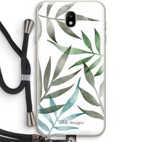 Tropical watercolor leaves: Samsung Galaxy J7 (2017) Transparant Hoesje met koord