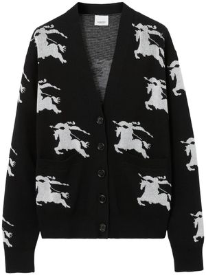 Burberry cardigan EKD en maille intarsia - Noir