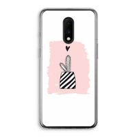 Zwart-wit cactus: OnePlus 7 Transparant Hoesje