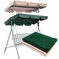 Zonnedak Vervangend Dak Dakhoes Dakzeil voor Schommelbank Tuinschommel Beige/Groen 196 x 110 cm