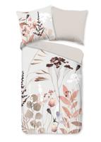 Good Morning Dekbedovertrek "bloemen en bladeren" - Grijs - (135x200 cm) - Katoen
