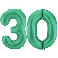 Folat Verjaardag Leeftijd folieballon - 30 jaar - groen - 86 cm - cijferballon groot