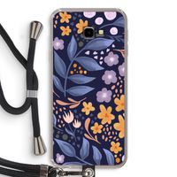 Flowers with blue leaves: Samsung Galaxy J4 Plus Transparant Hoesje met koord