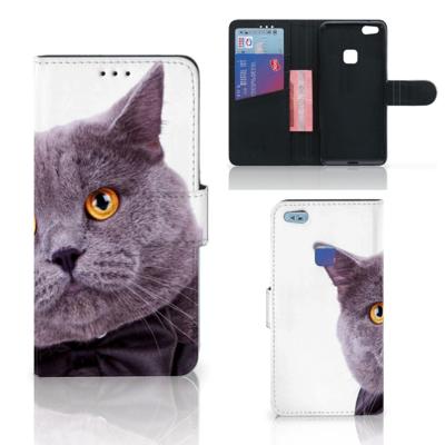 Huawei P10 Lite | Telefoonhoesje | Met pasjeshouder | Kat