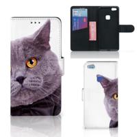 Huawei P10 Lite | Telefoonhoesje | Met pasjeshouder | Kat