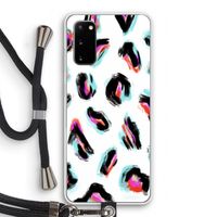 Cheetah color: Samsung Galaxy S20 Transparant Hoesje met koord