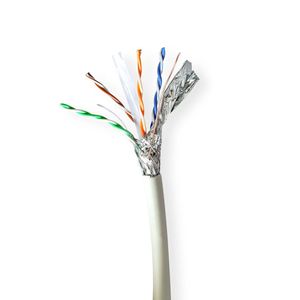 Nedis CCBG8538GY305S Netwerk Kabel Rol Cat6a Solid S/ftp Koper 305.0 M Binnenshuis Rond Lszh Grijs Trekdoos