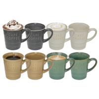 Secret de gourmet Koffiemokken - 8x stuks - 200 ml - kleuren gemixt