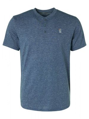 T-shirt granddad 2 coloured melange indigo blue