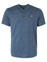 T-shirt granddad 2 coloured melange indigo blue - thumbnail
