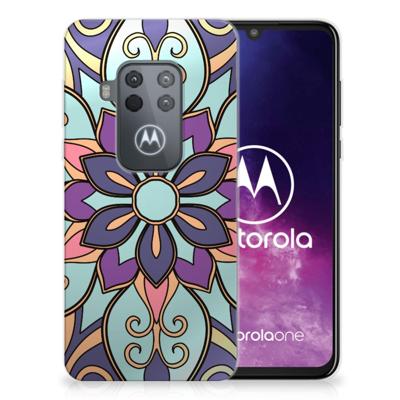 Motorola One Zoom | TPU Case | Purple Flower