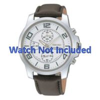 Seiko horlogeband 7T94-0AV0 / SNN165P1 Leder Bruin 20mm + bruin stiksel - thumbnail