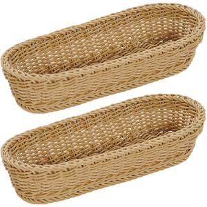 Kesper stokbrood broodmand - 2x - gevlochten - 41 x 16 x 7 cm