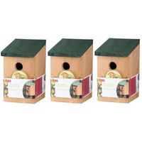 3x Vogelhuisjes houten nestkastjes van 22 cm 3x Vogelhuisjes houten nestkastjes van 22 cm