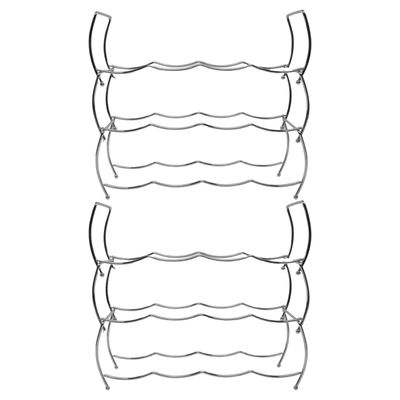 Wijnrek voor 24 flessen - chrome - metaal - 43 x 42 x 15 cm