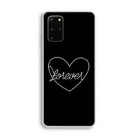 Forever heart black: Samsung Galaxy S20 Plus Transparant Hoesje
