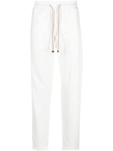 Brunello Cucinelli pantalon fuselé en coton à lien de resserrage - Blanc