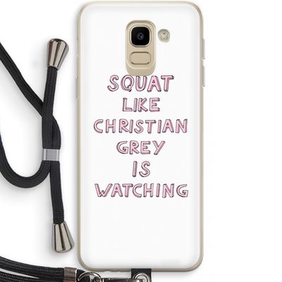Christian Grey: Samsung Galaxy J6 (2018) Transparant Hoesje met koord