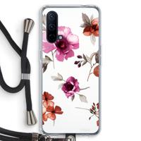 Geschilderde bloemen: OnePlus Nord CE 5G Transparant Hoesje met koord