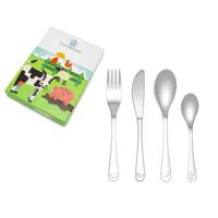 ZILVERSTAD - Kinderartikelen - Kinderbestek 4-dlg Boerderij ZILVERSTAD - Kinderartikelen - Kinderbestek 4-dlg Boerderij