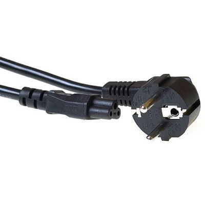 ACT AK5144 230V Stroomkabel Randaarde Stekker CEE7/7 C5 Zwart - 2 meter