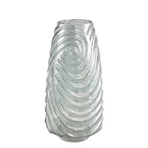 PTMD Silli Green sprayed glass vase wavy structure L