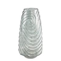 PTMD Silli Green sprayed glass vase wavy structure L - thumbnail