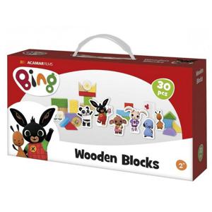 Bing Blokkendoos met Houten Blokken + Figuren 30 Stuks