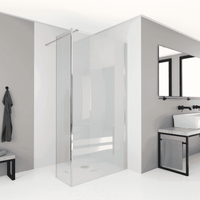 Douche zijwand SaniClear Redro | 30x200 cm | Helder glas | Chroom beslag