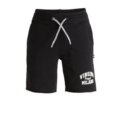 Vingino Essentials sweatshort met logo 944 Deep Black Vingino Essentials sweatshort met logo 944 Deep Black