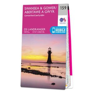 Wandelkaart - Topografische kaart 159 Landranger Swansea & Gower, Carm