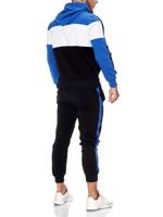 Heren joggingpak zwart - blauw - wit - huispak - 1082
