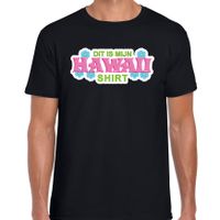 Hawaii shirt zomer t-shirt zwart met roze letters voor heren 2XL  - - thumbnail