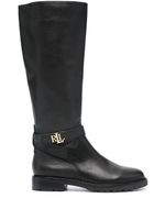 Lauren Ralph Lauren bottines Tumbled en cuir - Noir