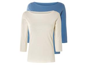 esmara Dames shirt met 3/4 Mouwen (Crème/blauw, L (44/46))