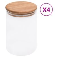 VidaXL Opbergpotten met bamboe deksels 4 st 800 ml glas - thumbnail